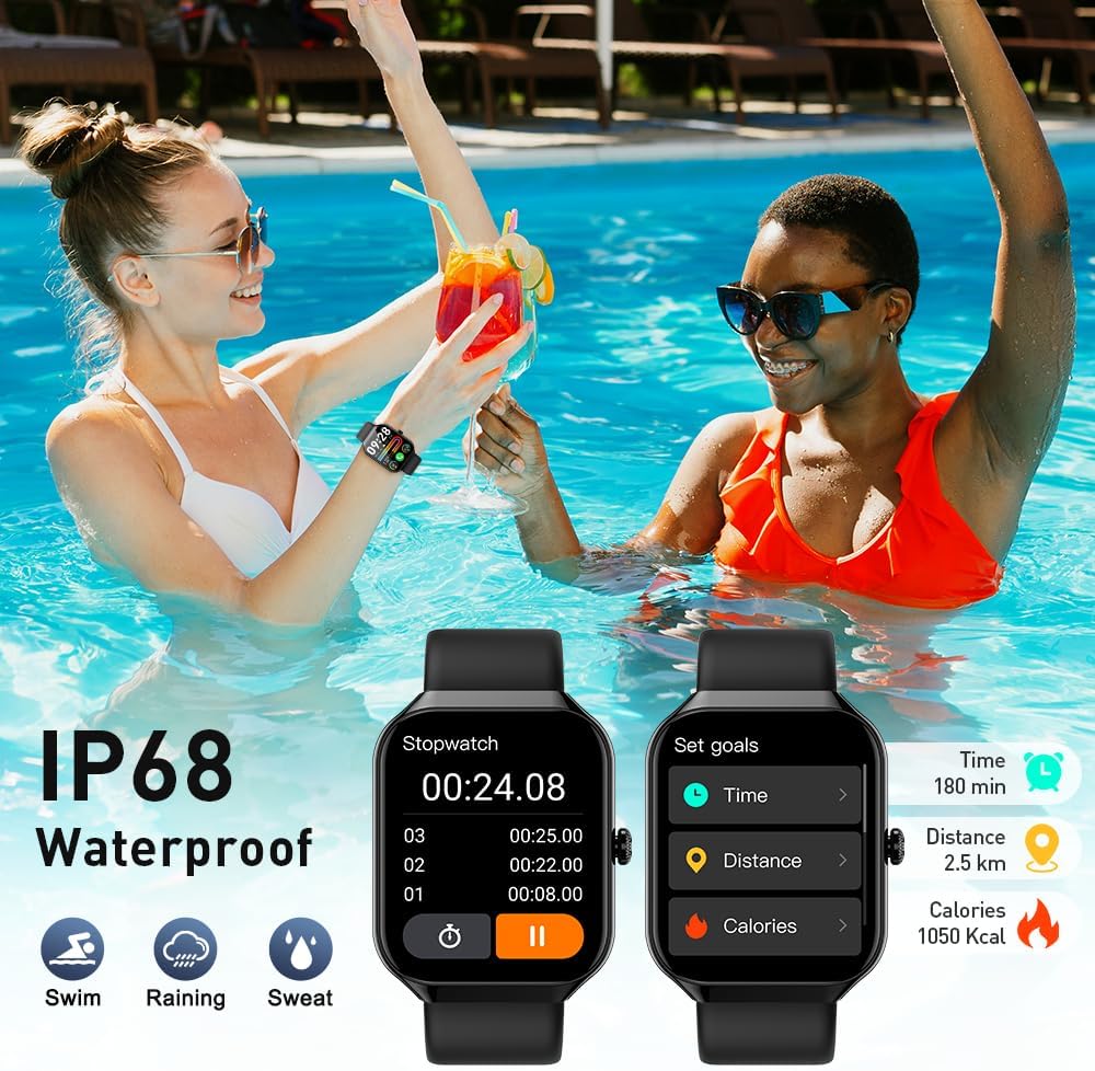 Smart Watch(Answer/Make Call), 2025 New Smartwatch for Men Women, 1.96" HD Fitness Watch with 110+ Sport Modes, Heart Rate, Sleep Monitor, Pedometer, IP68 Waterproof Activity Tracker for Android iOS - Image 7