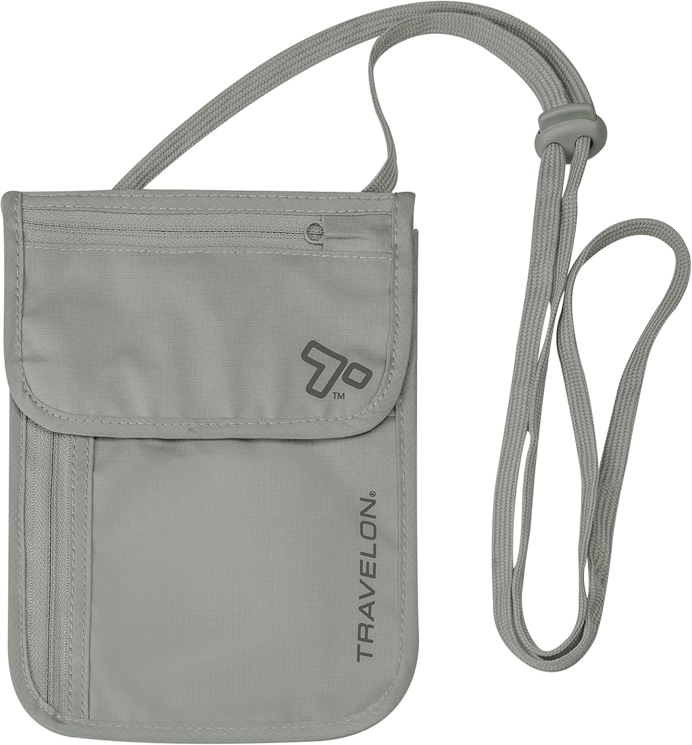 Rfid Blocking Undergarment Neck Pouch Travel Wallet, Gray, One Size