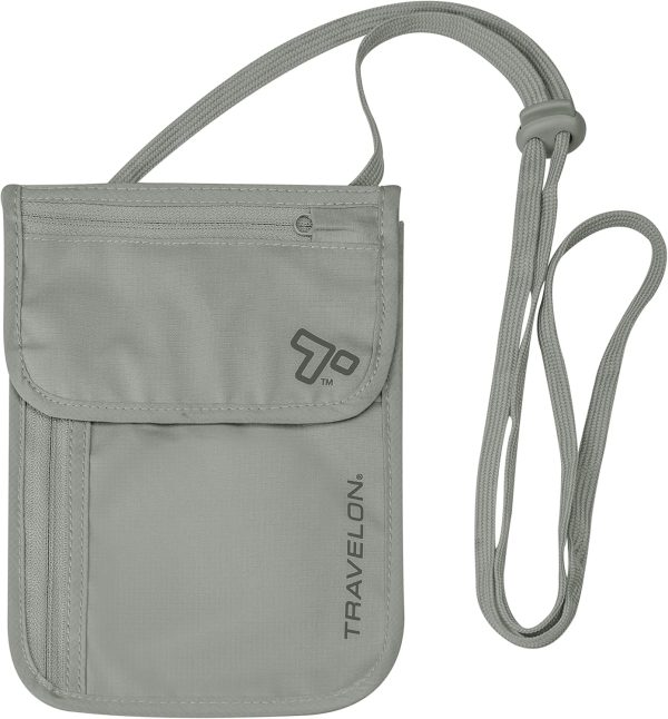 Rfid Blocking Undergarment Neck Pouch Travel Wallet, Gray, One Size - Image 5